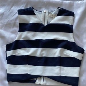 Dance & Marvel navy and white crop top